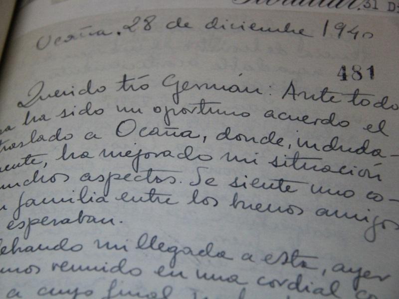 Carta de M. Hernández a G. Vergara. Ocaña (Toledo), 25 diciembre 1940.
