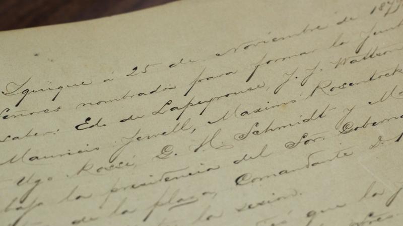 Acta de creación del municipio de Iquique bajo administración chilena, 25 de noviembre de 1879.