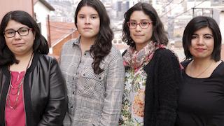 Andrea Robles, María Paz Vera, Karen Vargas y Claudia Montero, investigadoras del proyecto Prensa de Mujeres.