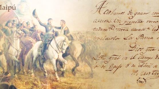 "El Abrazo de Maipú" por Pedro Subercaseaux.