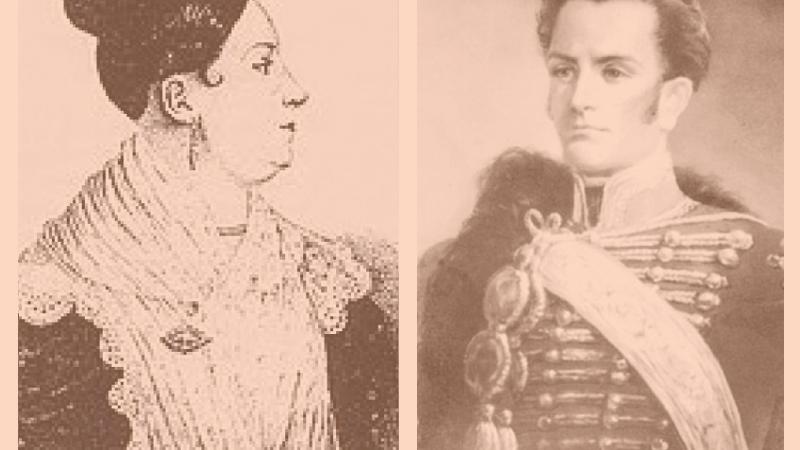 Mercedes Fontecilla y José Miguel Carrera.