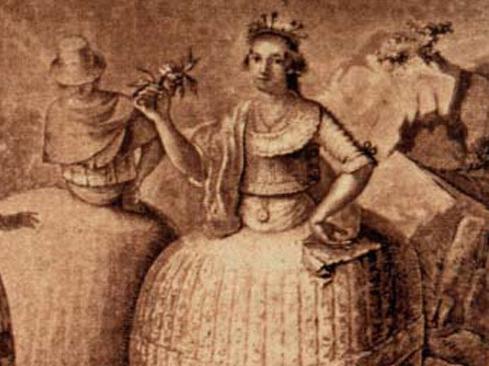 Mujeres de la época colonial.