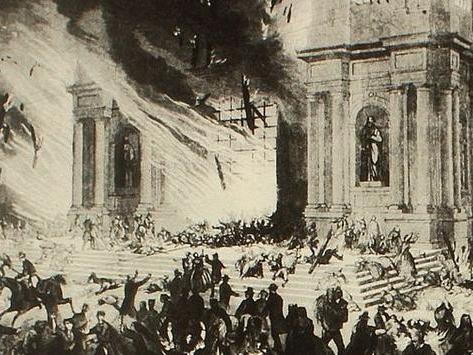 Iglesia incendianda.