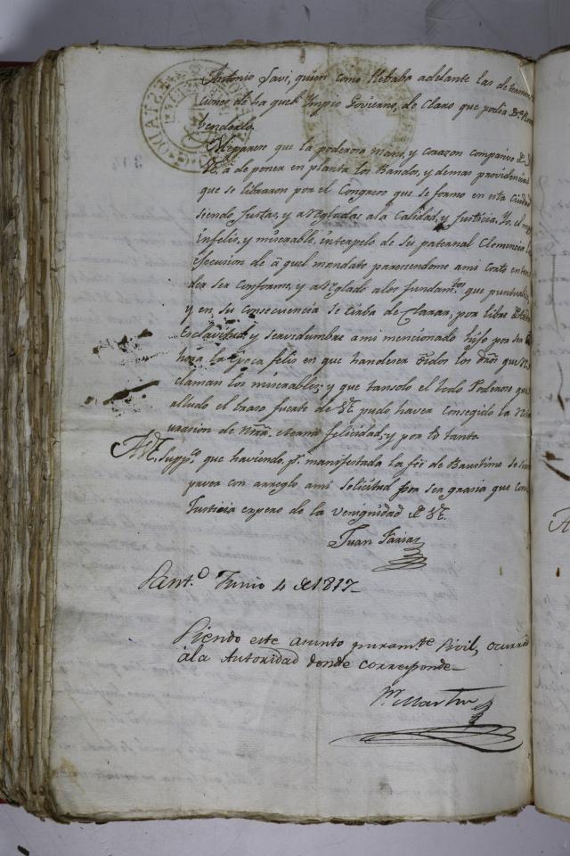 Documento colonial.