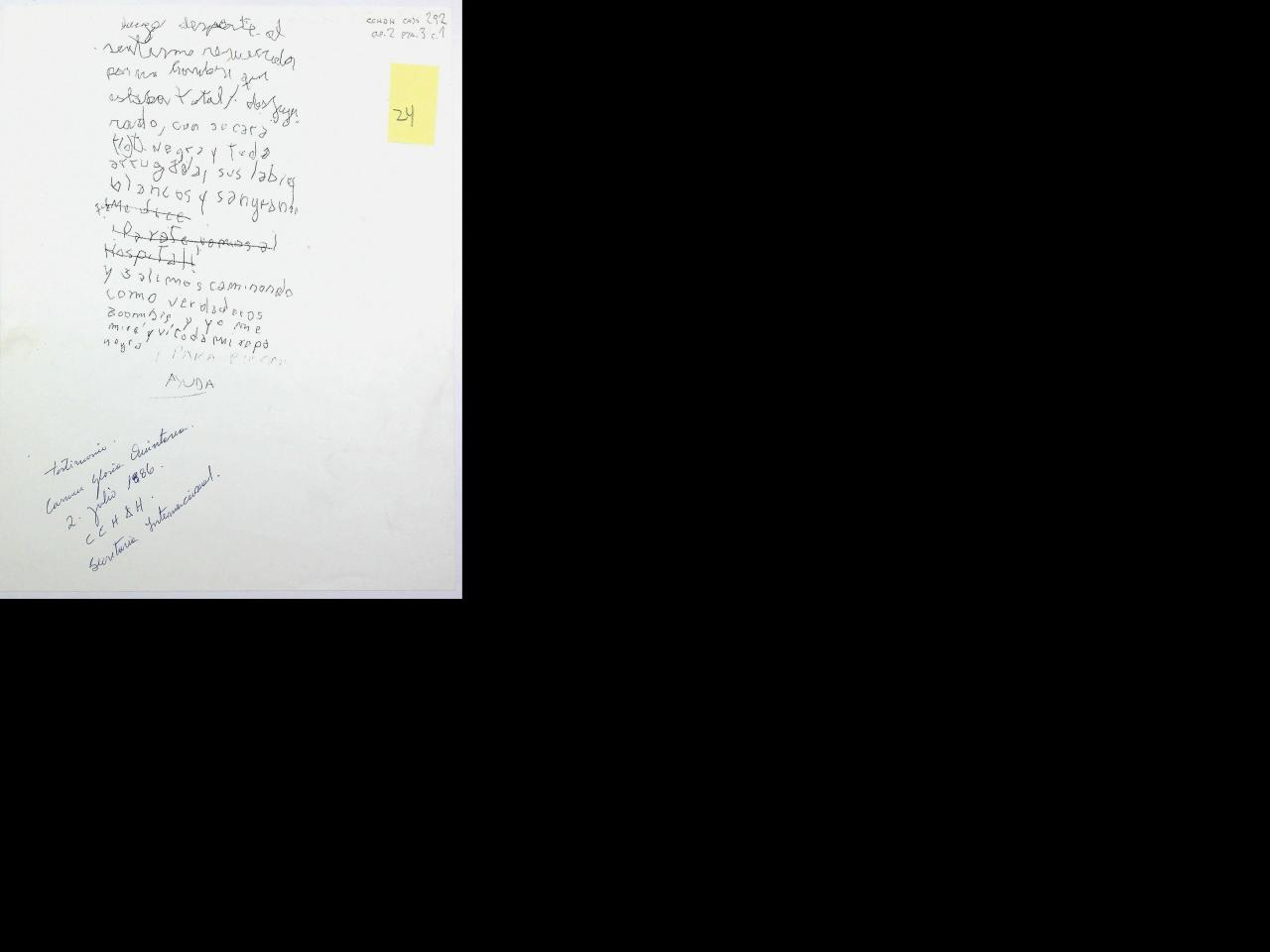 Documenyto escrito a mano.