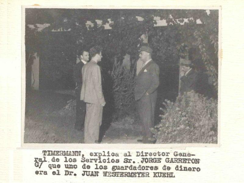 Timmerman, explica al Director General de los servicios Sr. Jorge Garretón G/ que uno de los guardadores de dinero era el Dr.Juan Westermeyer.