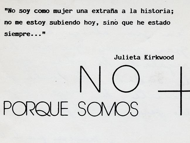 No + porque somos +”, tarjeta de Mujeres por la Vida dirigida a Elena Caffarena...