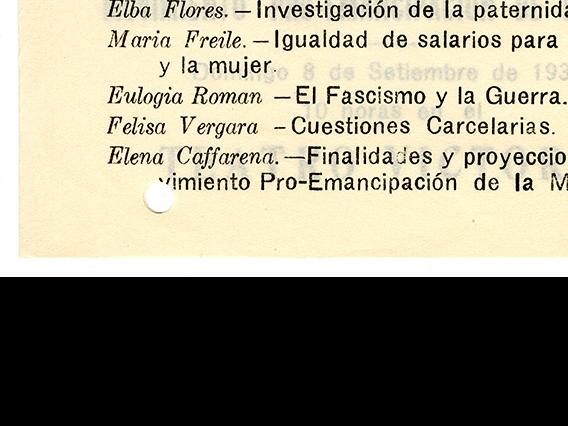 Volante para convocar a concentración del MEMCH, 1935. AMG y Géneros, Fondo Elena Caffarena Morice, caja 9.