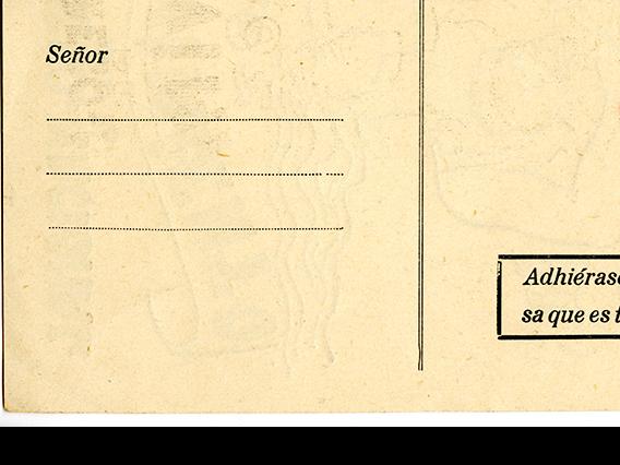 Postal del MEMCH con ilustración realizada en el marco del Primer Congreso Nacional de 1937. AMG, Fondo Elena Caffarena Morice, caja 9.