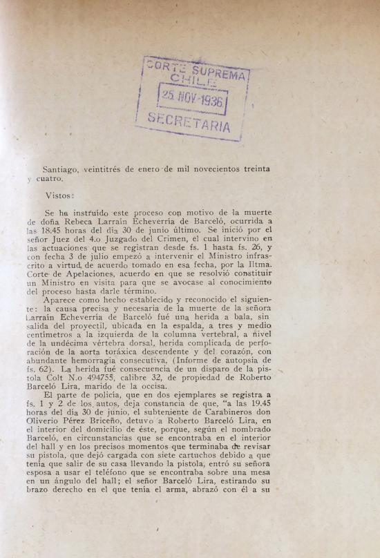 Sentencia de primera instancia, 23 de enero de 1934