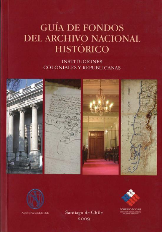 Portada con fotos de la fachada, el salon y  dos documentos del Archivo Nacional HIstórico..