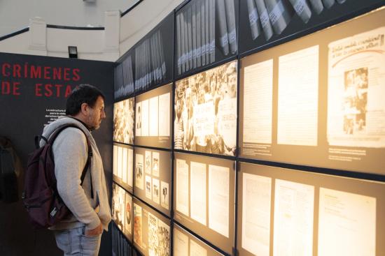 Joven viendo la muestra.