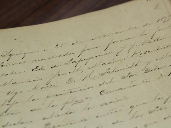 Acta de creación del municipio de Iquique bajo administración chilena,  25 de noviembre de 1879.