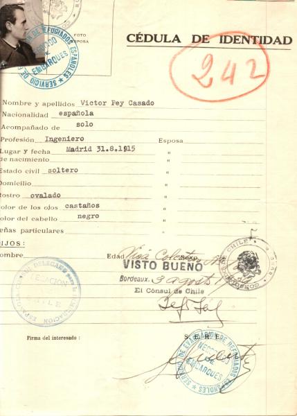 Cédulas de refugiados españoles.