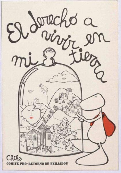 Postal del Comité  Pro - Retorno de Exiliados, sin fecha. Archivo Nacional de la Administración, Comisión Chilena de Derechos Humanos. Postal.