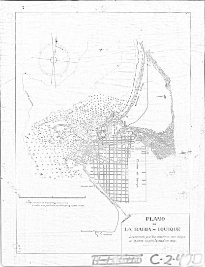 Plano de la Bahía de Iquique, 1898. Plano.