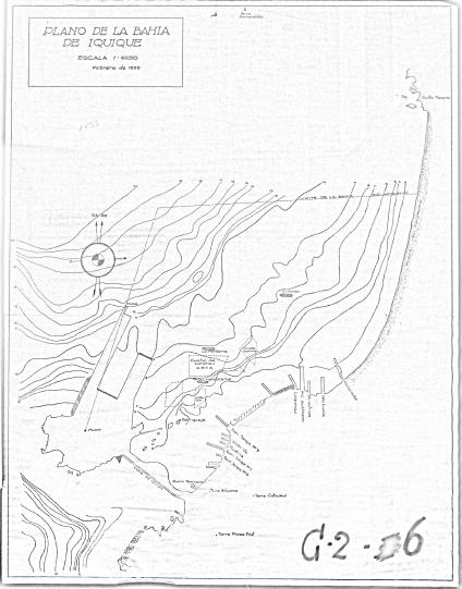 Plano de la Bahía de Iquique, 1939. Plano.