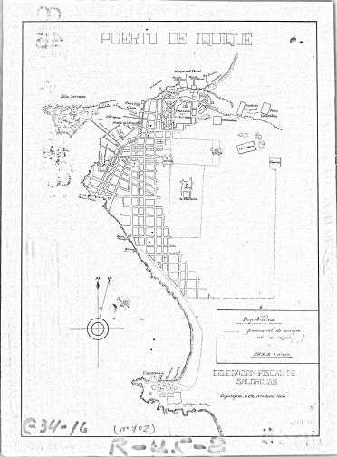 Plano de la Bahía de Iquique, 1900. Plano.