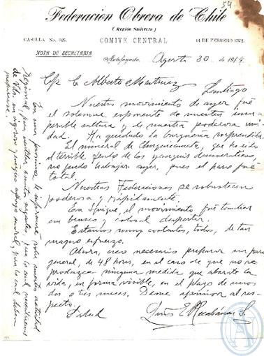 CORRESPONDENCIA DE LUIS EMILIO RECABARREN (1915-1921)