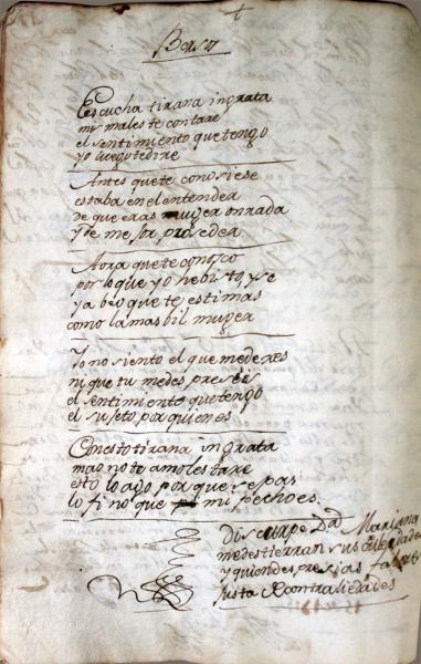 Poema de amor...Escucha tirana ingrata