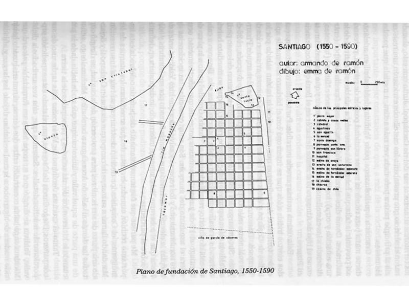 Plano de Fundación de Santiago, 1550 - 1590