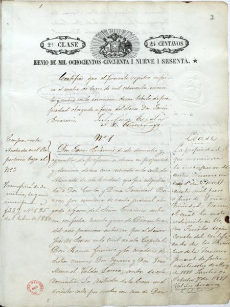 Inscripción a nombre del Fisco de Chile, 1 Inscripción a nombre del Fisco de Chile, 1